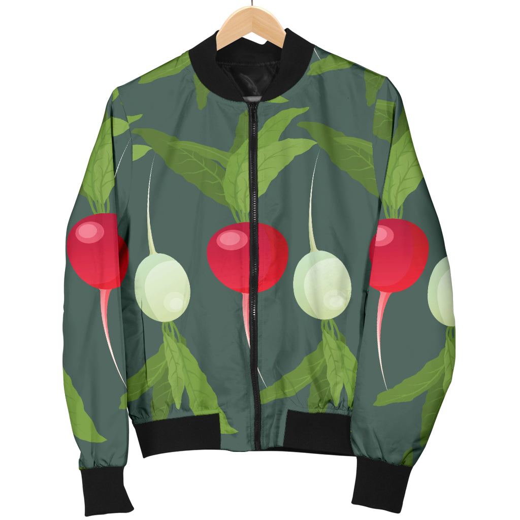 Radish Pattern Print Design A03 Women's Bomber Jacket