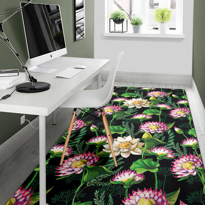 Water Lily Pattern Print Design WL010 Area Rugs