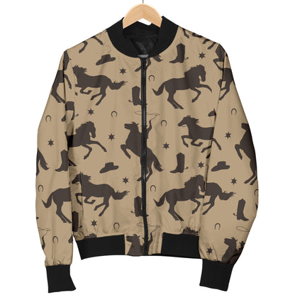 Cowboy Pattern Print Design 05 Women's Bomber Jacket