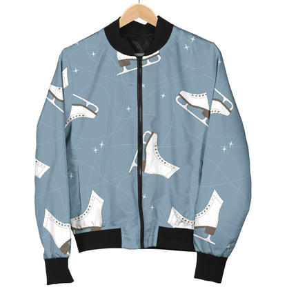 Ice Skate Pattern Print Design 02 Women's Bomber Jacket