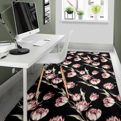 Tulip Pink Pattern Print Design TP02 Area Rugs