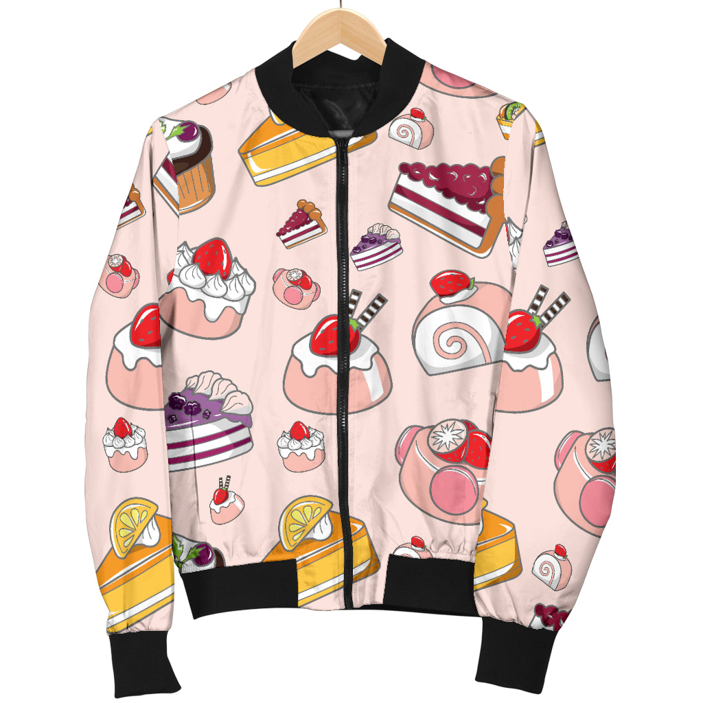 Cake Pattern Print Design 01 Women's Bomber Jacket