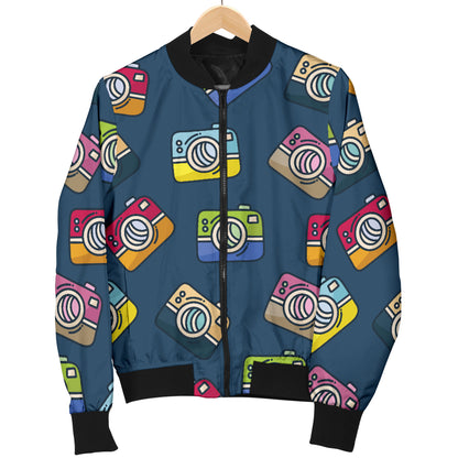 Camera Pattern Print Design 03 Women's Bomber Jacket