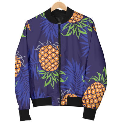 Pineapple Pattern Print Design PP02 Women Bomber Jacket