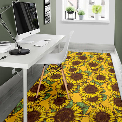 Sunflower Pattern Print Design SF04 Area Rugs