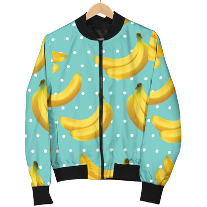 Banana Pattern Print Design BA02 Women Bomber Jacket