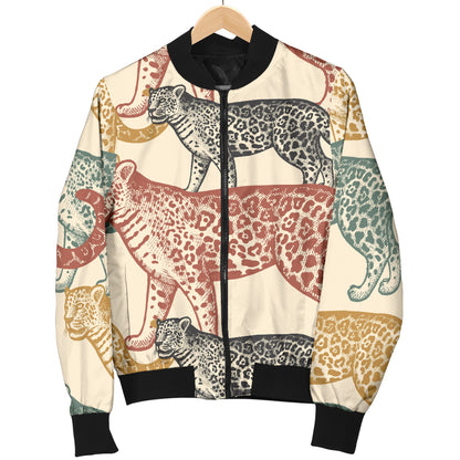 Jaguar Pattern Print Design 01 Women's Bomber Jacket