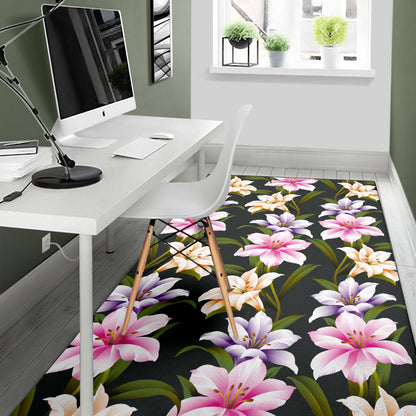 Lily Pattern Print Design LY01 Area Rugs