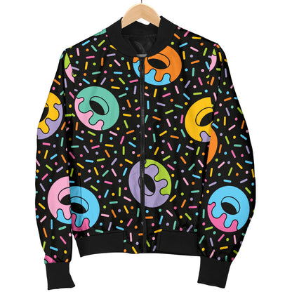 Donut Pattern Print Design DN012 Men Bomber Jacket