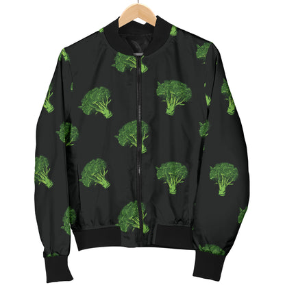 Broccoli Pattern Print Design 04 Women's Bomber Jacket