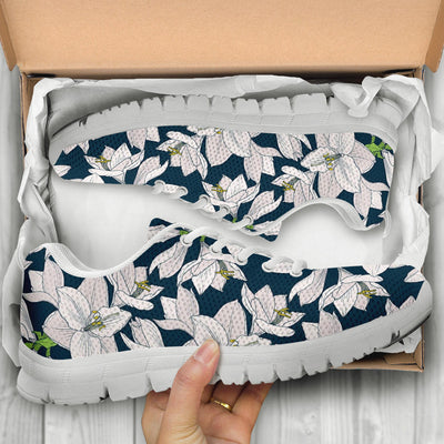 Amaryllis Pattern Print Design AL02 Sneakers White Bottom Shoes