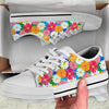 Daisy Pattern Print Design DS05 White Bottom Low Top Shoes