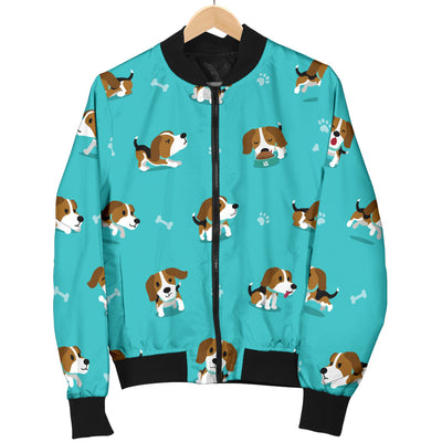 Beagle Pattern Print Design 05 Women's Bomber Jacket