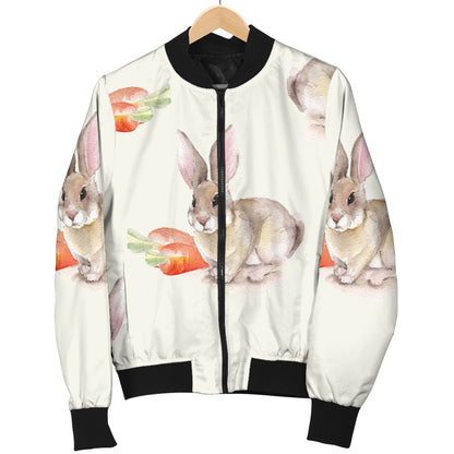 Rabbit Pattern Print Design 01 Women's Bomber Jacket