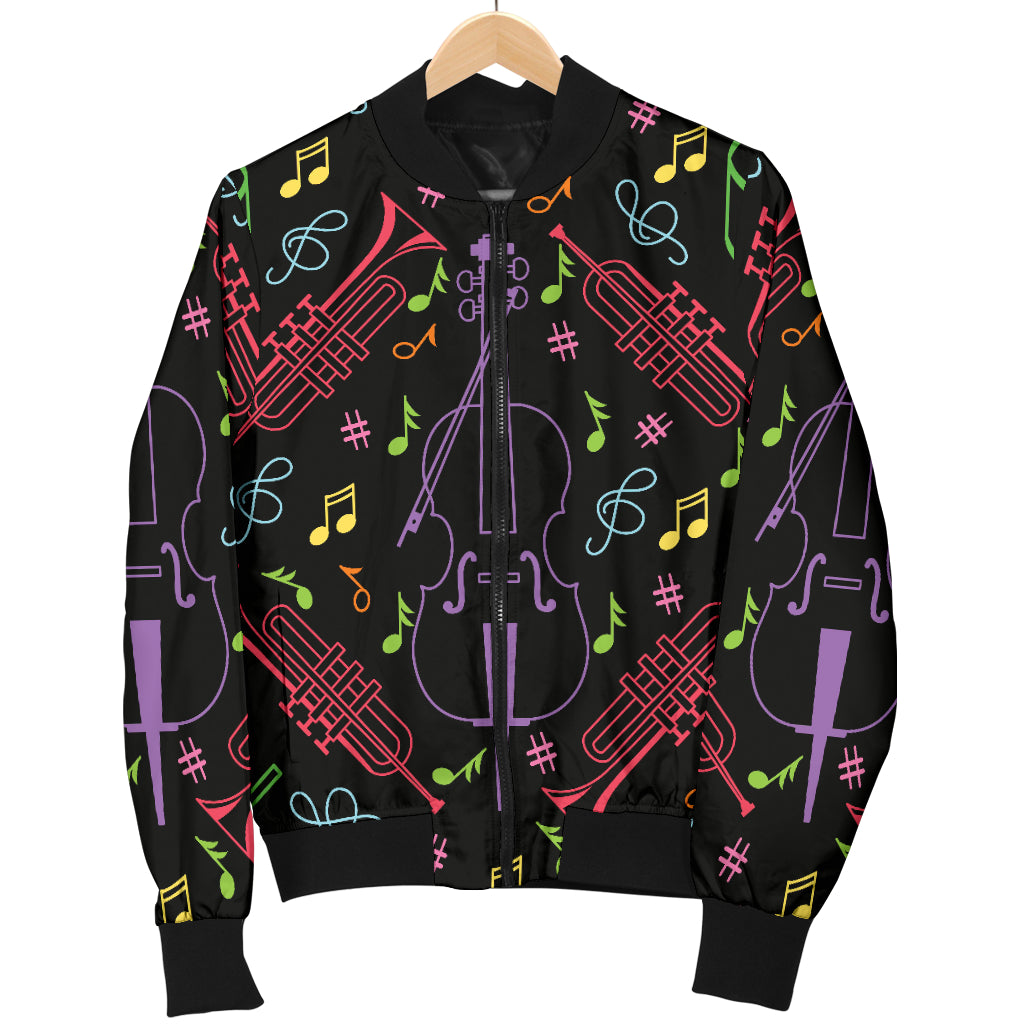 Cello Neon Pattern Print Design 02 Women's Bomber Jacket