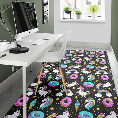 Donut Unicorn Pattern Print Design DN09 Area Rugs