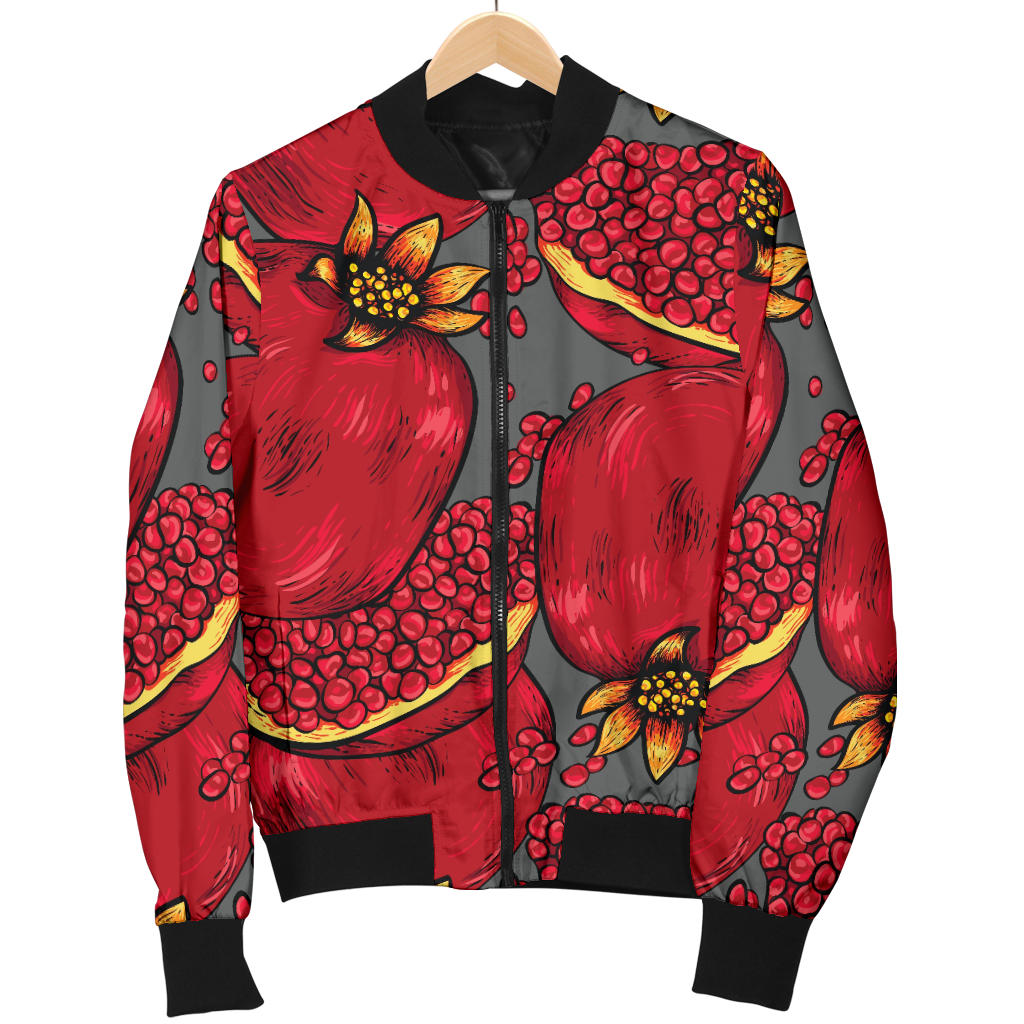 Pomegranate Pattern Print Design PG05 Women Bomber Jacket
