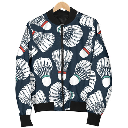 Badminton Ball Pattern Print Design 01 Women's Bomber Jacket
