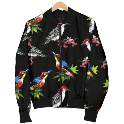 Birds Pattern Print Design 06 Women's Bomber Jacket