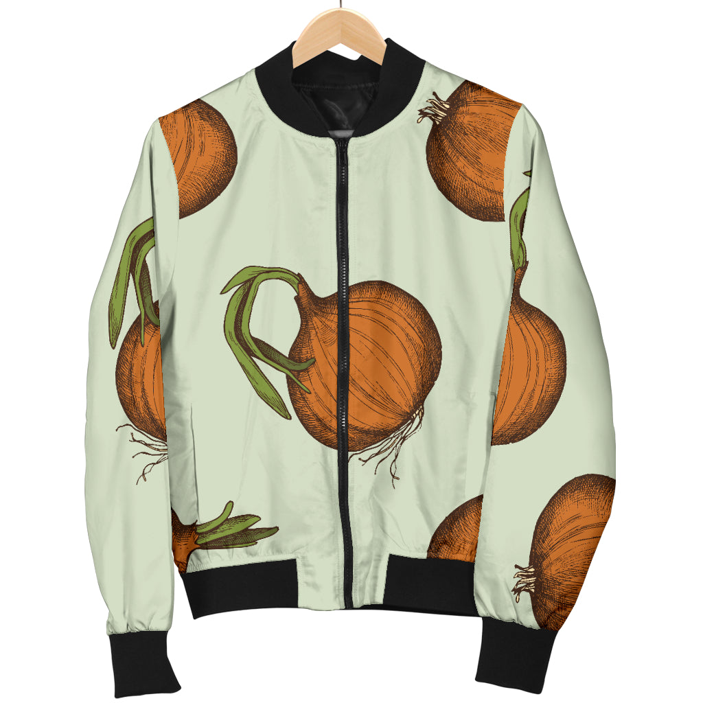 Onion Pattern Print Design A05 Women's Bomber Jacket