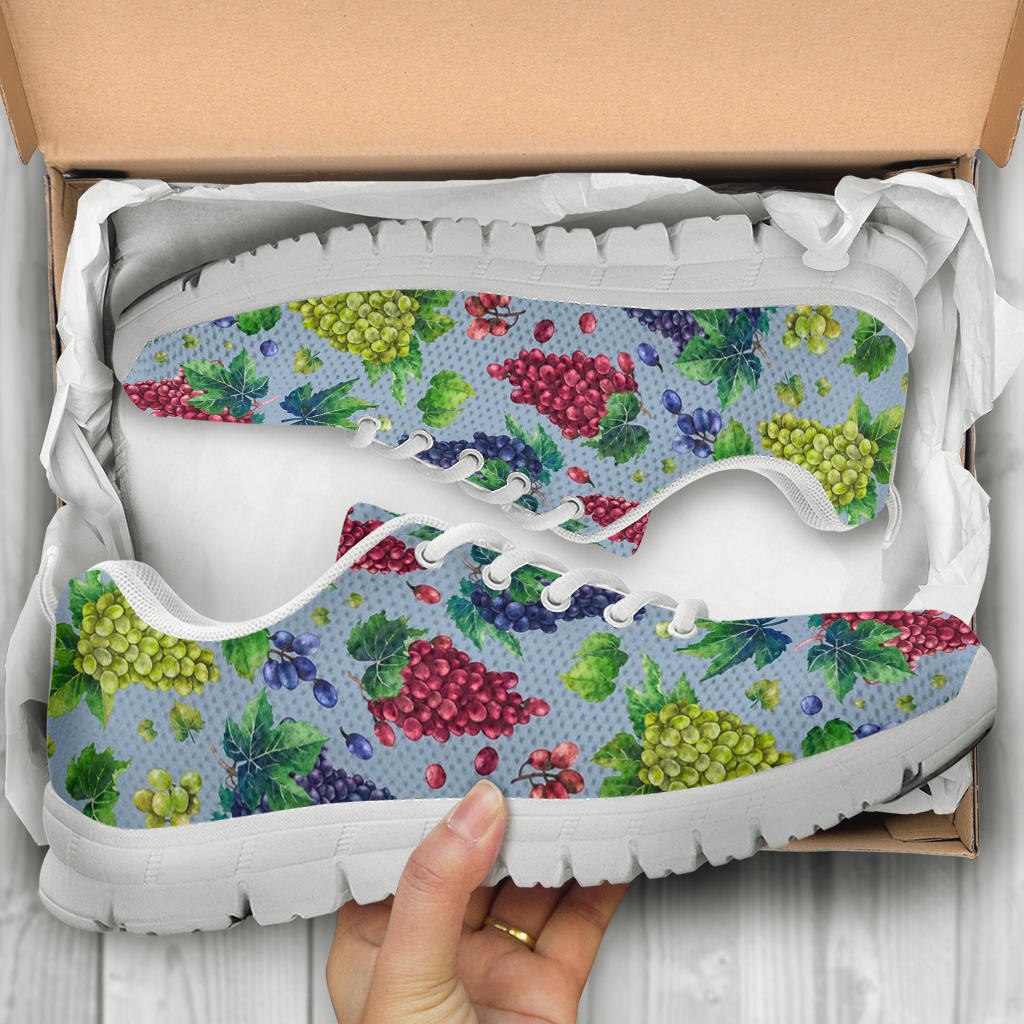 Grape Pattern Print Design GP06 Sneakers White Bottom Shoes