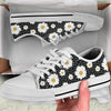 Daisy Pattern Print Design DS02 White Bottom Low Top Shoes