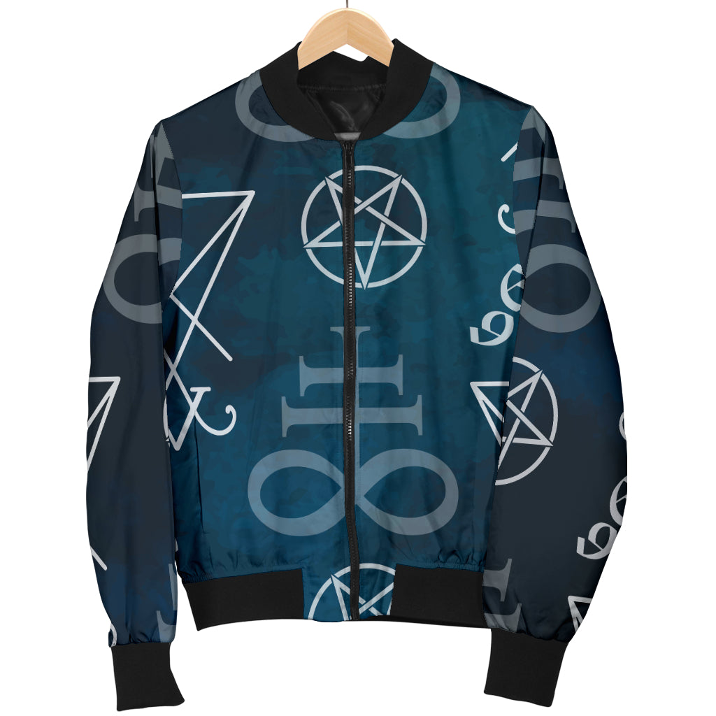 Pentagram Pattern Print Design A03 Women's Bomber Jacket