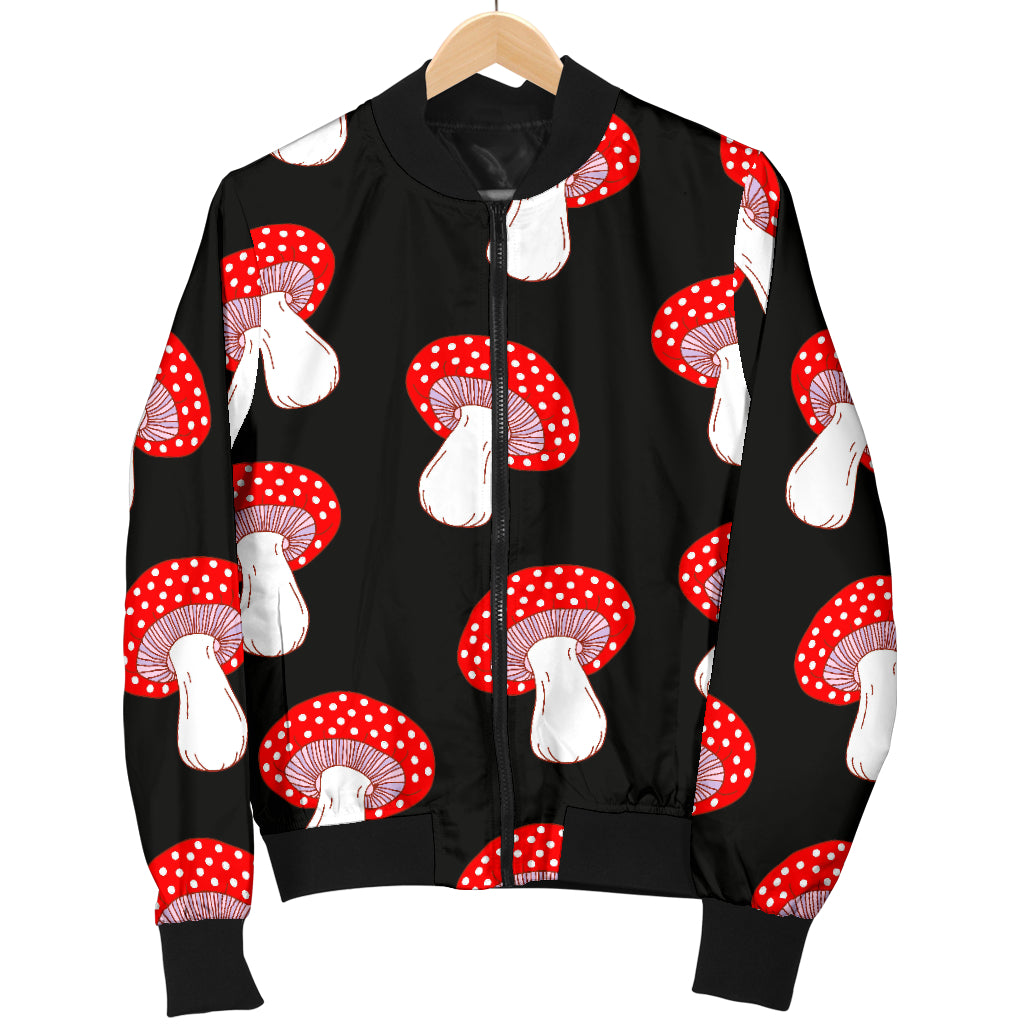 Mushroom Pattern Print Design A02 Women's Bomber Jacket