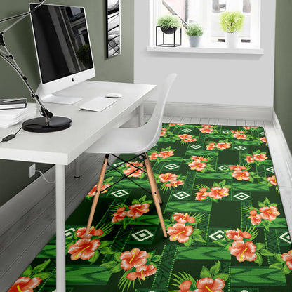 Hibiscus Pattern Print Design HB05 Area Rugs