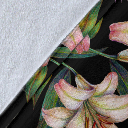 Lily Pattern Print Design LY03 Fleece Blanket