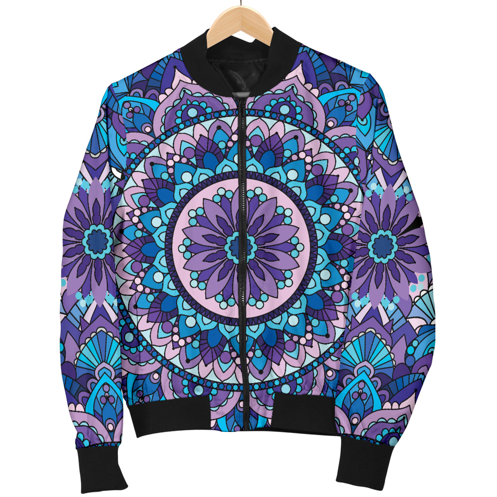 Mandala Pattern Print Design 04 Women's Bomber Jacket