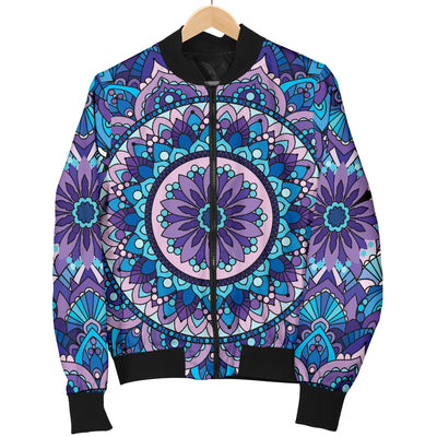 Mandala Pattern Print Design 04 Women's Bomber Jacket