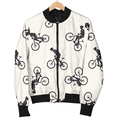 Mountain bike Pattern Print Design 01 Women's Bomber Jacket