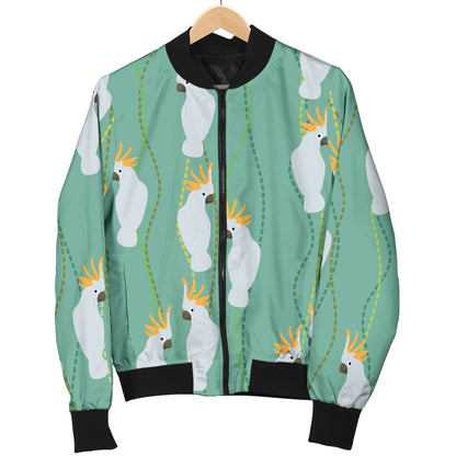 Cockatoo Pattern Print Design 01 Women's Bomber Jacket