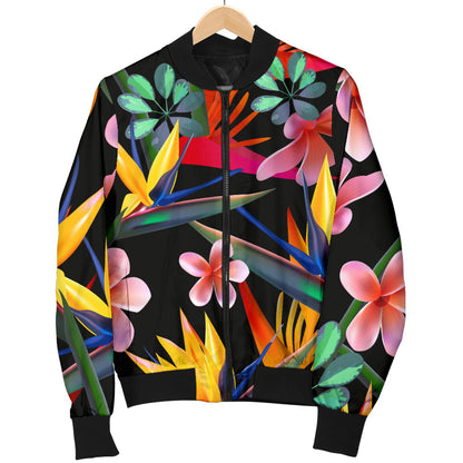 Tropical Flower Pattern Print Design TF015 Men Bomber Jacket