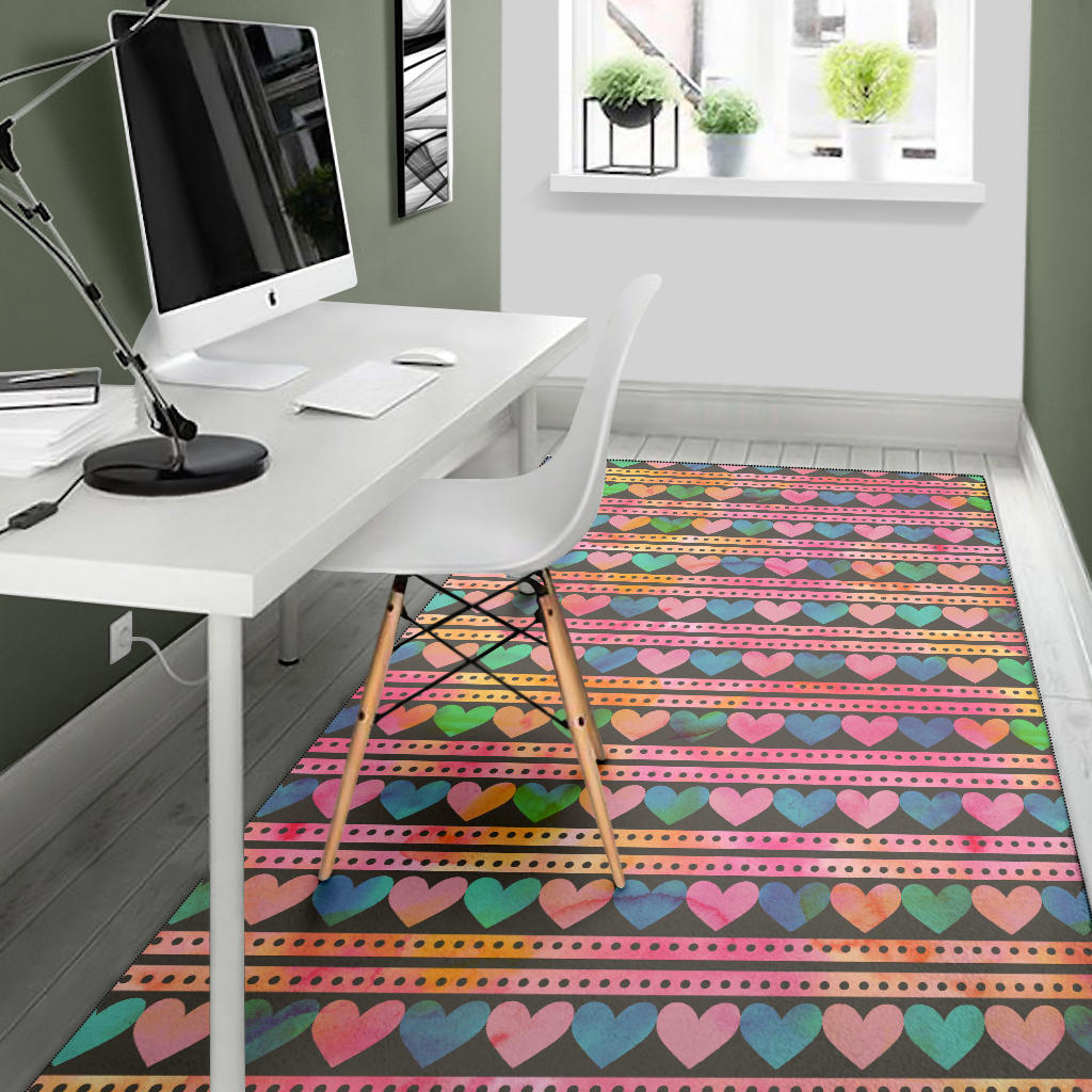 Heart Pattern Print Design HE010 Area Rugs