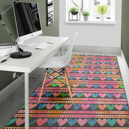 Heart Pattern Print Design HE010 Area Rugs