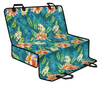 Plumeria Tropical Flower Design Print Rear Dog  Seat Cover