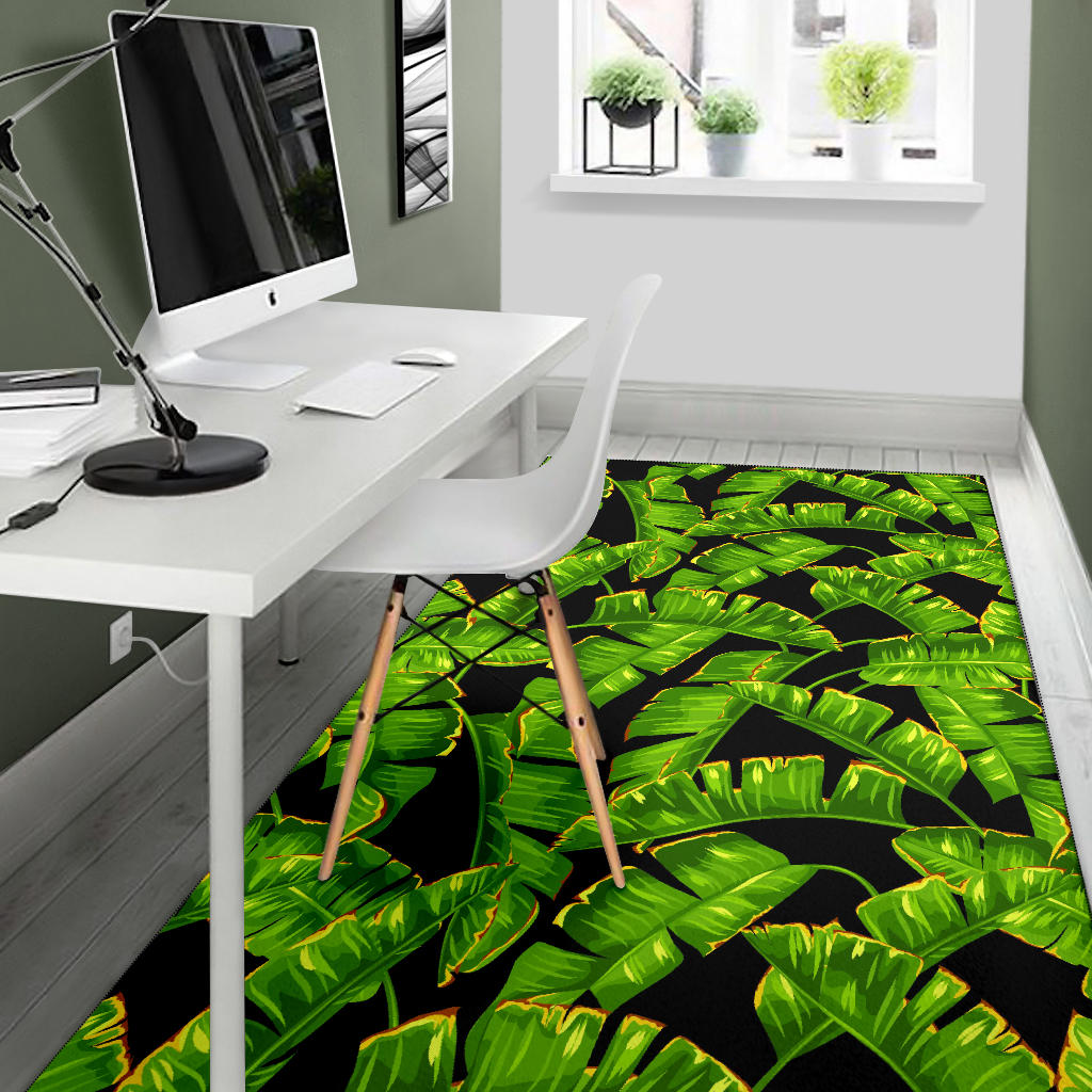 Banana Leaf Pattern Print Design BL06 Area Rugs