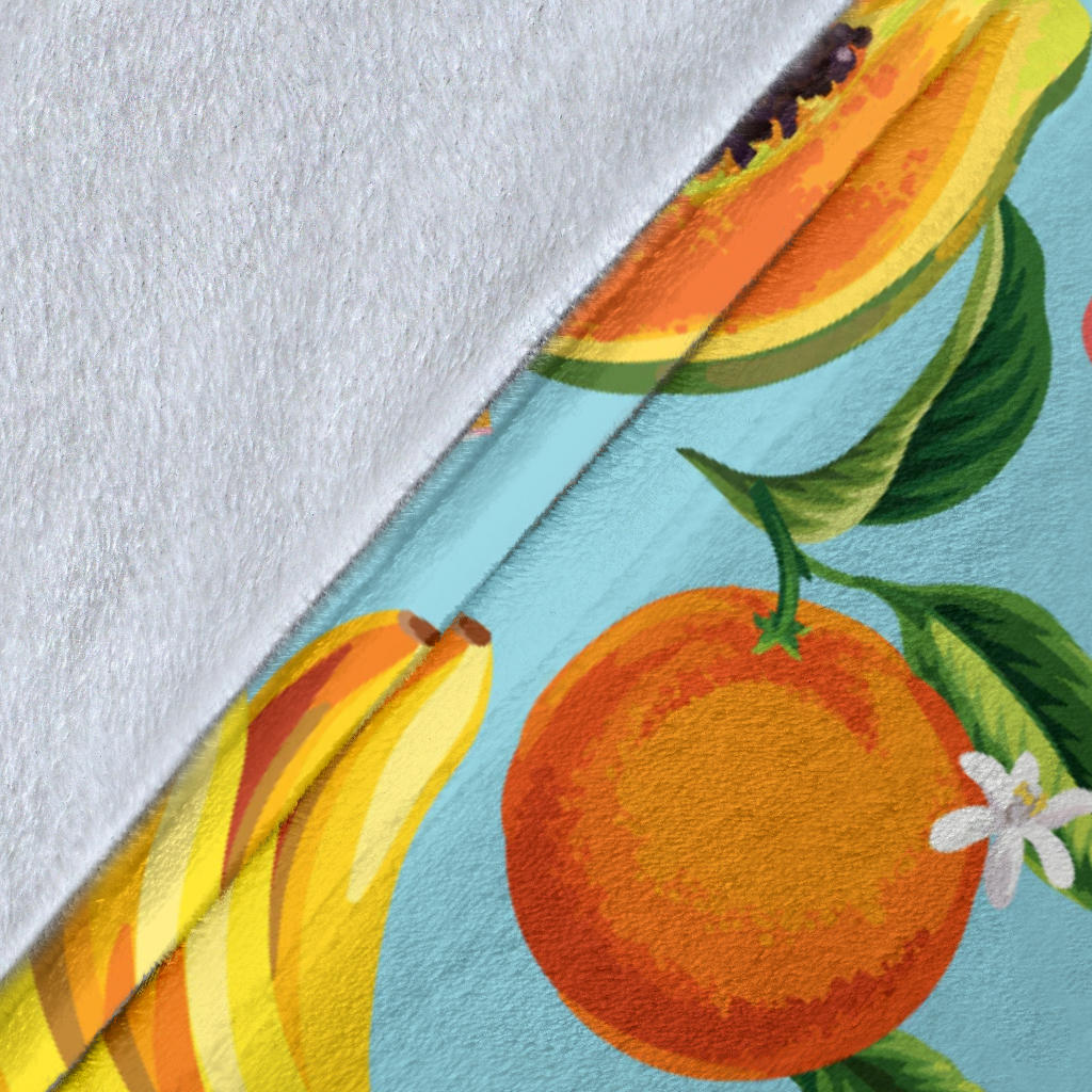 Tropical Fruits Pattern Print Design TF01 Fleece Blanket