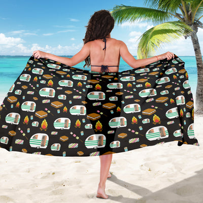 Camper marshmallow Camping Design Print Sarong Pareo Wrap