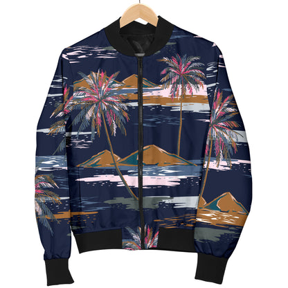 Pacific island Pattern Print Design A06 Women's Bomber Jacket