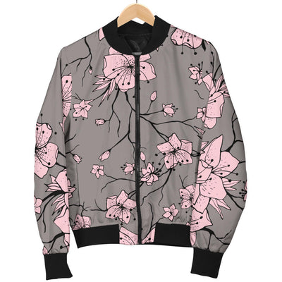 Cherry Blossom Pattern Print Design CB05 Women Bomber Jacket