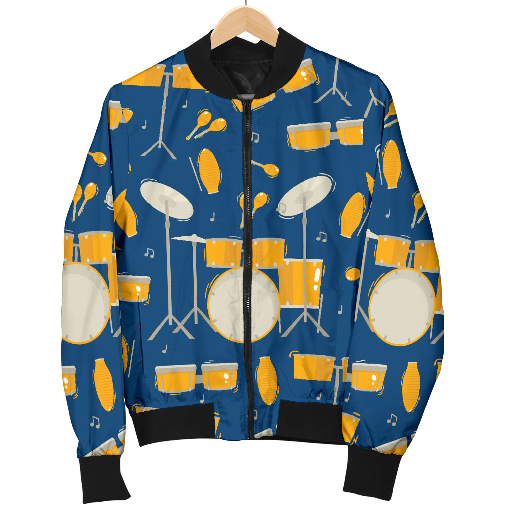 Drum Set Pattern Print Design 03 Women's Bomber Jacket