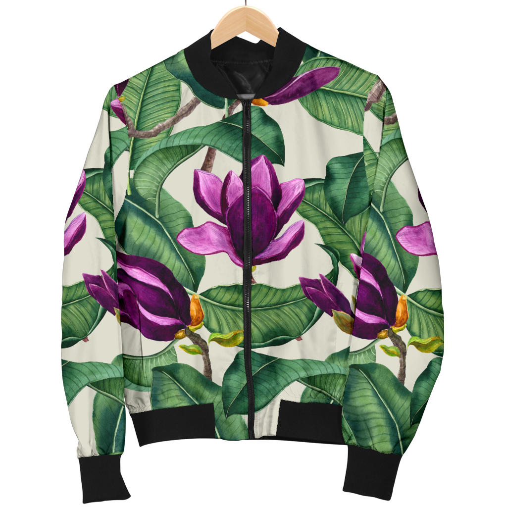 Magnolia Pattern Print Design MAG07 Men Bomber Jacket