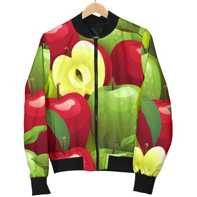 Apple Pattern Print Design AP03 Women Bomber Jacket