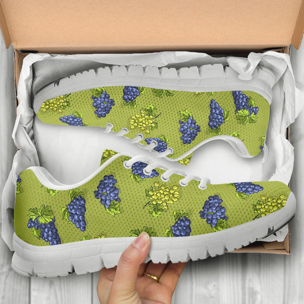 Grape Pattern Print Design GP08 Sneakers White Bottom Shoes