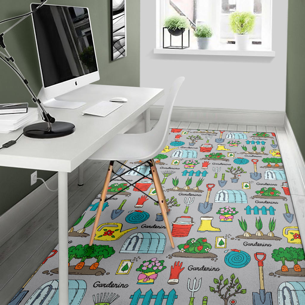 Gardening Pattern Print Design G07 Area Rugs