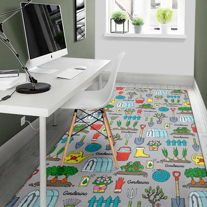 Gardening Pattern Print Design G07 Area Rugs