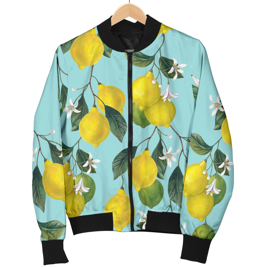 Lemon Pattern Print Design LM05 Men Bomber Jacket